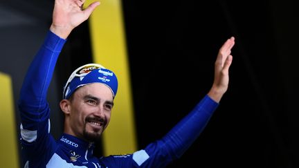 Julian Alaphilippe lors du Tour de France, le 25 juillet 2019 à Valloire (Savoie). (ANNE-CHRISTINE POUJOULAT / AFP)