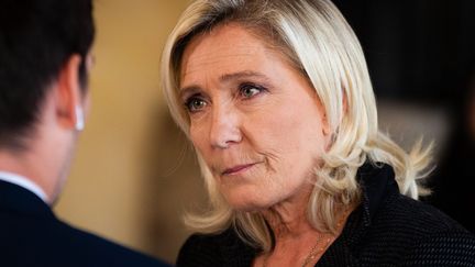 Marine Le Pen, president of the RN group in the National Assembly, October 17, 2023. (TELMO PINTO / MAXPPP)