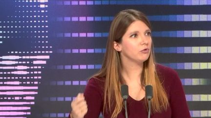 Aurore Bergé, députée des Yvelines, présidente du groupe Renaissance à l'Assemblée, était lundi 28 novembre l'invitée du 8h30 franceinfo.&nbsp; (FRANCEINFO / RADIOFRANCE)