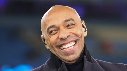 Thierry Henry lors du match de Ligue des Champions qui opposait Machester City à Leipzig, le 14 mars 2023. (MARK COSGROVE / MAXPPP)