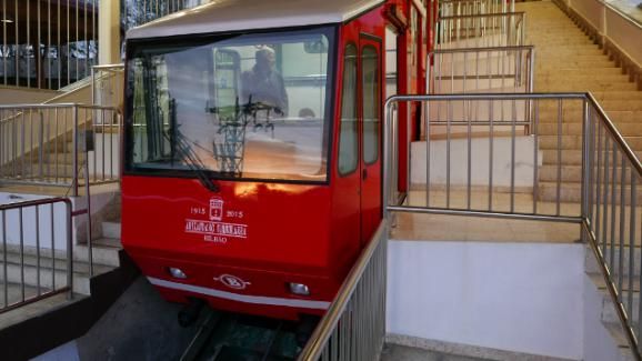 Le funiculaire d'Artxanda, 102 ans en 2017. Seule la cabine n'est pas d'époque ! (Photo Emmanuel Langlois)