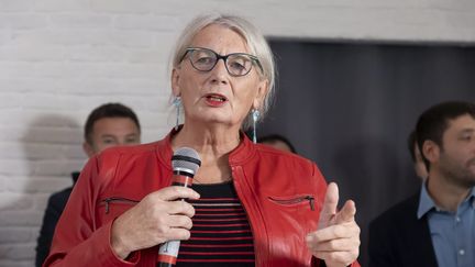 Hélène Hardy, membre du bureau fédéral d'EELV, le 10 octobre 2022 à Paris. (VINCENT ISORE / MAXPPP)