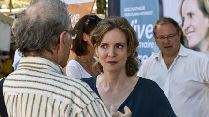 Nathalie Kosciusko-Morizet lors de sa campagne pour la primaire cet été à Hossegor, dans le Sud-Ouest de la France&nbsp; (NICOLAS MOLLO / AFP)