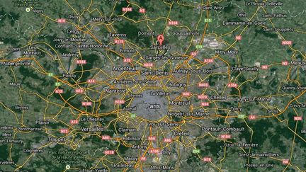 Un campement de Roms a &eacute;t&eacute; &eacute;vacu&eacute; &agrave; Sarcelles, en banlieue parisienne, mercredi 9 octobre 2013. ( GOOGLE MAPS / FRANCETV INFO )