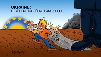 Les opposants au régime pro-russe de Viktor Ianoukovitch ne désarment pas en Ukraine. Ils réclament la démission du gouvernement. (Franck Pucques)