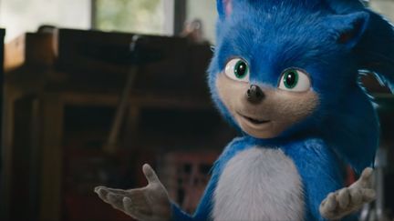 Sonic le hérisson, célèbre héros de jeux vidéo, ici dans la bande-annonce du film "Sonic the Hedgehog" dévoilée le 30 avril sur YouTube. (PARAMOUNT PICTURES / YOUTUBE)