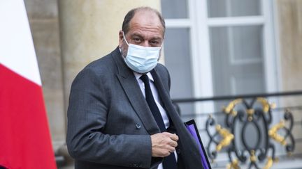 Le ministre de la Justice Eric Dupond-Moretti quittant le Palais de l'Elysée, à Paris, le 7 octobre 2020 (ALEXIS SCIARD  / MAXPPP)