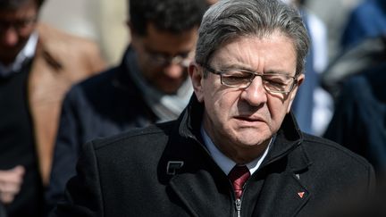 Jean-Luc Mélenchon, le 19 avril 2017, à&nbsp;Lons-le-Saunier (Jura).&nbsp; (SEBASTIEN BOZON / AFP)