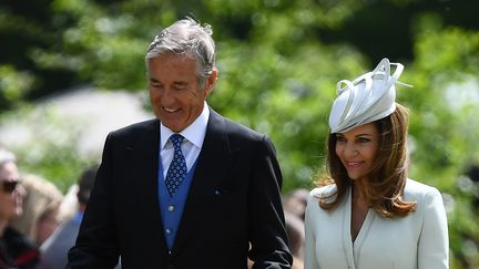 David Matthews et sa femme Jane, au mariage de leur fils James&nbsp;et de Pippa Middleton, à Londres (Royaume-Uni), le 20 mai 2017. (JUSTIN TALLIS / AFP)