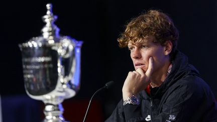 Le vainqueur de l'US Open 2024, l'Italien Jannik Sinner, le 8 septembre. (MATTHEW STOCKMAN / AFP)