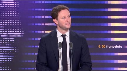 Clément Beaune, le ministre délégué chargé des Transports était l'invité du "8h30 franceinfo", jeudi 6 juillet 2023. (FRANCEINFO / RADIO FRANCE)