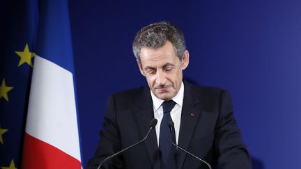 Nicolas Sarkozy reconnaît sa défaite, le 20 novembre 2016, à son QG parisien. (MAXPPP)