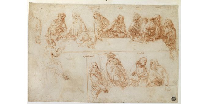 Léonard de Vinci, Etude pour un Dernier repas, vers 1492 - Gallerie dell&#039;Accademia, Venise
 (Soprindendenza Speciale per il Polo Museale Venezia)