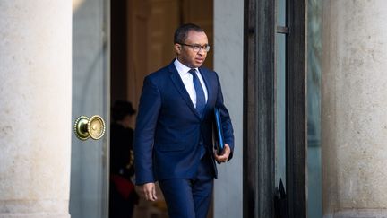 Le ministre de l'Education nationale Pap Ndiaye, le 8 février 2023 à l'Elysée, à Paris. (XOSE BOUZAS / HANS LUCAS / AFP)