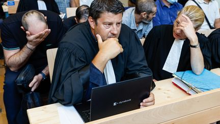 L'avocat Guillaume de Palma lors du procès des viols de Mazan, le 2 septembre 2024 à Avignon (Vaucluse). (CHRISTOPHE AGOSTINIS / LE DAUPHINE LIBERE / MAXPPP)