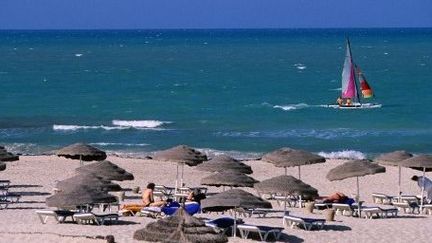 Sud de la Tunisie, plage de Djerba, haut lieu du tourisme.. (STEPHANE FRANCES / ONLY WORLD / ONLY FRANCE)