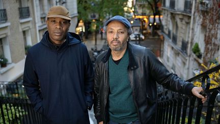 Ekoué et Hamé du groupe de La Rumeur, en novembre 2023, à Paris. (THOMAS SAMSON / AFP)