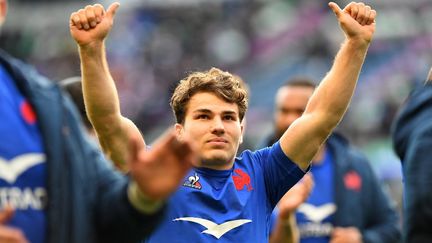 Le capitaine du XV de France, Antoine Dupont, après le match Ecosse-France, lors du Tournoi des six nations, le 26 février 2022, à Murrayfield. (ANDY BUCHANAN / AFP)