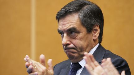 L'ancien Premier ministre Fran&ccedil;ois&nbsp;Fillon,&nbsp;candidat UMP aux &eacute;lections l&eacute;gislatives&nbsp;dans la capitale, tient un meeting &agrave;&nbsp;Paris, le 5 juin 2012. (JONATHAN REBBOAH / WOSTOK PRESS / MAXPPP)