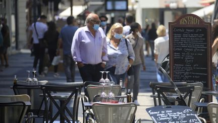 Un restaurant à Nice le 2 juin 2020 après le confinement. . (FRANTZ BOUTON / MAXPPP)