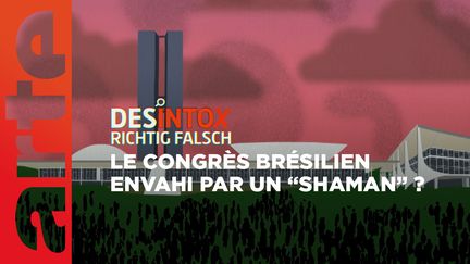 Désintox. Non, le congrès brésilien n'a pas été envahi par un "shaman" cornu comme à Washington. (ARTE/2P2L)