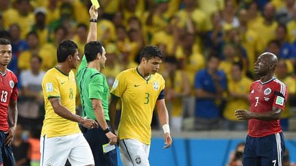 Thiago Silva ne pourra pas prendre part à la demi-finale de Coupe du monde contre l'Allemagne. (EITAN ABRAMOVICH / AFP)