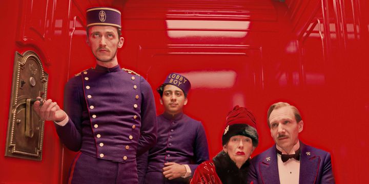 Paul Schlase, Tony Revelori, Tilda Swinton et Ralph Fiennes dans "The Grand Budapest Hotel" en 2013. 
 (LILO/SIPA)