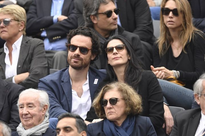 Mathias Vicherat et Marie Drucker assistent à la finale de Roland-Garros, le 5 juin 2016. (MARTIN BUREAU / AFP)