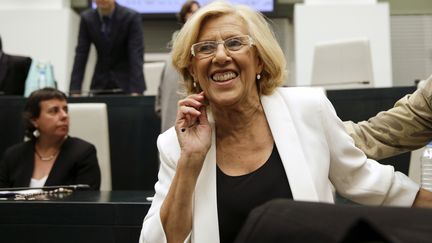 La maire de Madrd Manuela Carmena, le 13 juin 2015, jour de son investiture. (ANDREA COMAS / REUTERS)