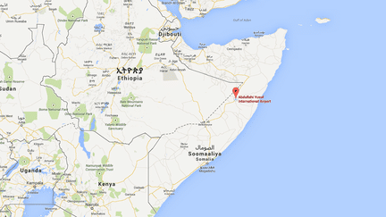 L'a&eacute;roport international Abdoulaye Yousouf de Galkayo (Somalie), o&ugrave; deux employ&eacute;s de l'ONU dont un Fran&ccedil;ais ont &eacute;t&eacute; abattus lundi 7 avril. ( GOOGLE MAPS)