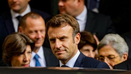 Emmanuel Macron au Vatican, le 24 octobre 2022. (DOMINIQUE JACOVIDES / POOL / AFP)