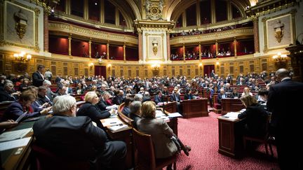 L'hémicycle du Sénat, à Paris, le 11 février 2016. (MAXPPP)