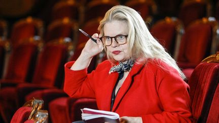 Isabelle Nanty, le 18 mai 2017, à la Comédie française, à Paris. (GEOFFROY VAN DER HASSELT / AFP)