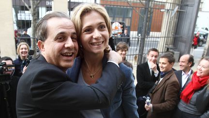 Roger Karoutchi et Val&eacute;rie P&eacute;cresse, le 23 mars 2009 &agrave; Paris. (JOEL SAGET / AFP)