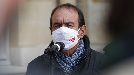 Le secrétaire général de la CGT, Philippe Martinez, le 26 octobre 2020 à Paris. (GEOFFROY VAN DER HASSELT / AFP)