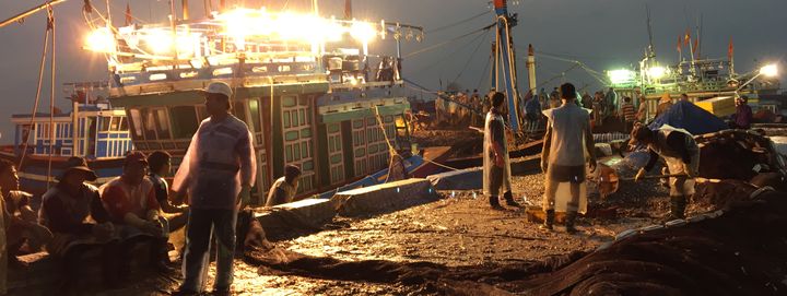 L'arrivée des bateaux de pêche vietnamien en Mer de Chine du sud sur l'île vietnamienne de Ly Son. (RADIO FRANCE / DOMINIQUE ANDRE)