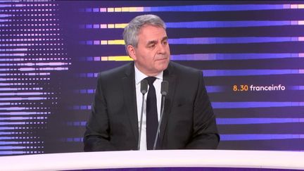 Xavier Bertrand, le président LR de la région Hauts-de-France était l'invité du "8h30 franceinfo", vendredi 26 janvier 2024. (RADIO FRANCE / FRANCEINFO)