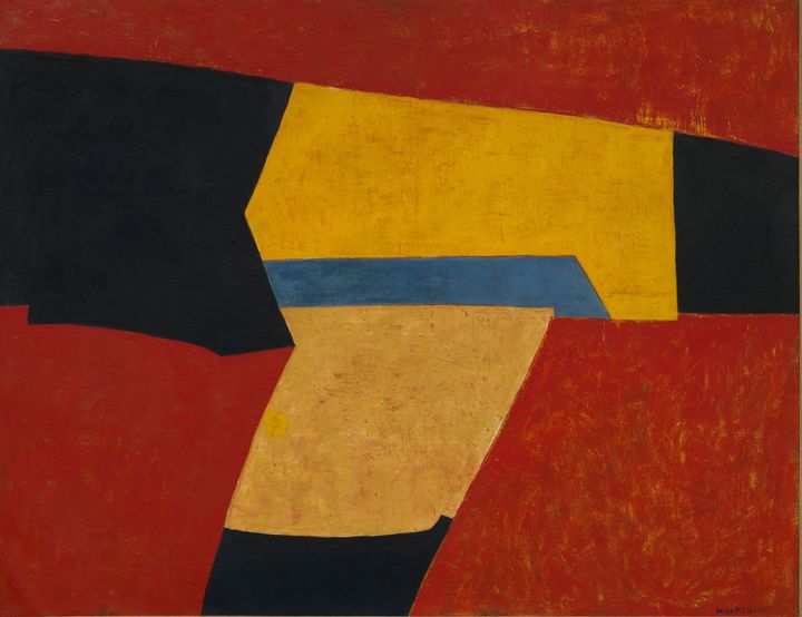 Serge Poliakoff, Composition abstraite à la bande bleue, 1951, Colleciton particulière, Francfort
 (droits réservés © ADAGP, Paris 2013)