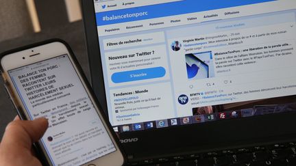 Les victimes de harcèlement sexuel, agression et viol partagent leurs récits sur le réseau social Twitter, avec le mot clé #balancetonporc.&nbsp; (MAXPPP)