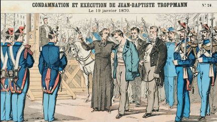 Dessin représentant la condamnation et l'exécution de Jean-Baptiste Troppmann, le 19 janvier 1870. (COLLECTION PRIVEE)