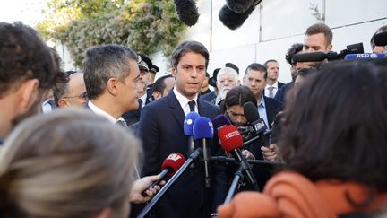 Le ministre de l'Éducation nationale et de la jeunesse, Gabriel Attal, pendant un déplacement à Sarcelles, mercredi 11 octobre 2023. (LP/OLIVIER ARANDEL / MAXPPP)