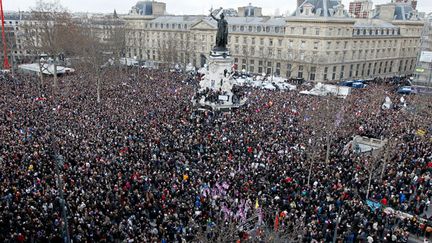  (La foule, place de la République, le 11 janvier dernier. © REUTERS /Youssef Boudlal)