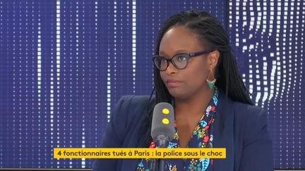 Sibeth Ndiaye, porte-parole du gouvernement, était invitée sur franceinfo, vendredi 4 octobre 2019.