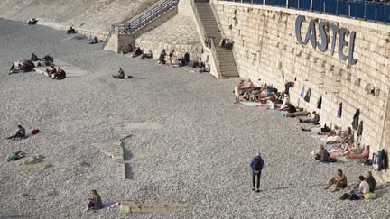 &nbsp; (La plage privée du Castel, à Nice, en janvier 2016 © MAXPPP)