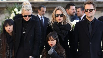 La famille Hallyday aux obsèques du chanteur, le 9 décembre 2017 
 (ludovic MARIN / POOL / AFP)