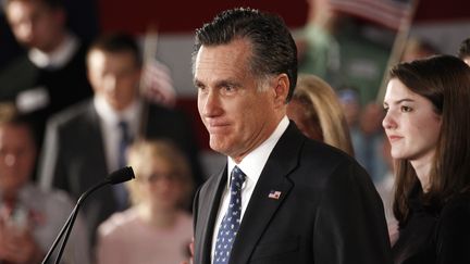 Le candidat &agrave; l'investiture r&eacute;publicaine Mitt Romney, le 21 janvier 2012 &agrave; Columbia, en Caroline du Sud (Etats-Unis). (JIM YOUNG / REUTERS)