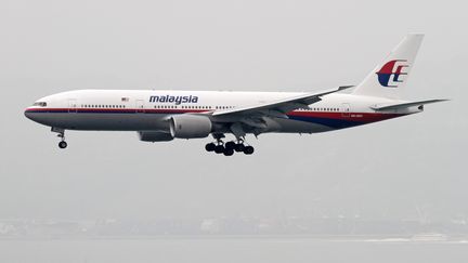 Un avion de la Malaysia Airlines, &agrave; l'a&eacute;roport de&nbsp;Hong Kong (Chine), le&nbsp;20 novembre 2010. (YU MING / IMAGINECHINA / AFP)