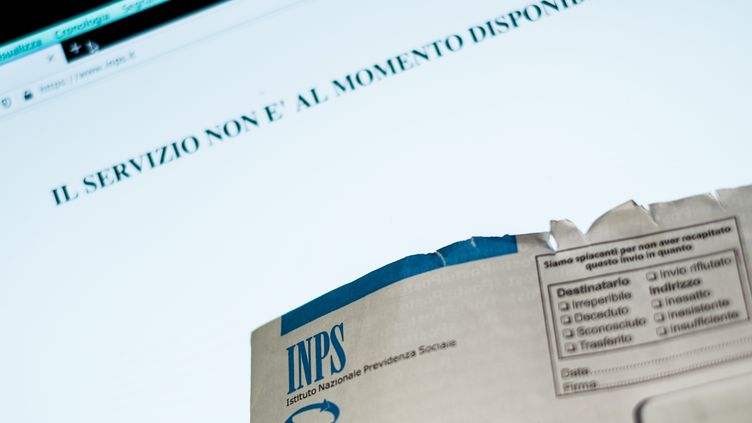 Le site internet de l'Inps,&nbsp;l'organisme italien qui verse l'allocation chômage, inaccessible. (ANDREA RONCHINI, RONCHINI / NURPHOTO)