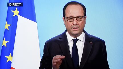 François Hollande renonce à se présenter à l'élection présidentielle de 2017, le 1er décembre lors d'une allocution télévisée. (ALEXANDRE MARCHI / MAXPPP)