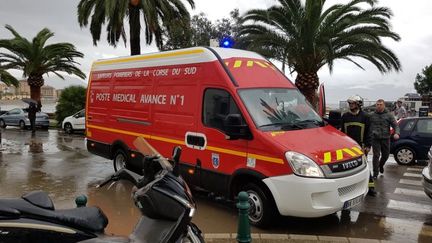 Les&nbsp;secours déployés à Ajaccio (Compte Twitter @sdis2a)